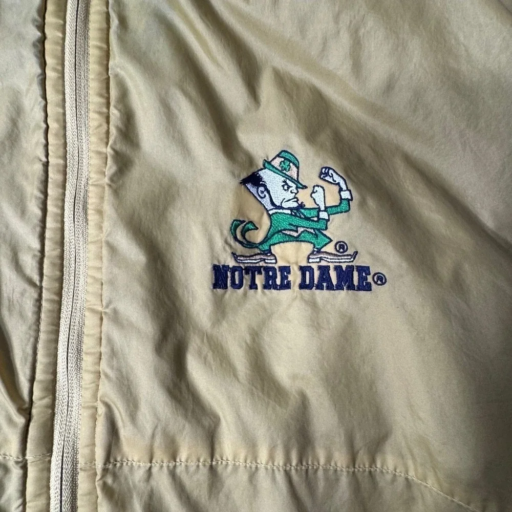 Vintage Notre Dame Fighting Irish Pro  Player Fleece reversible Jacket Mens‎ Med